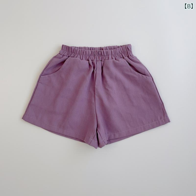 Bebé Peinado corto Niño Niña Algodón 100% Verano Lonjeado con bolsillo Sombra profunda Púrpura Verde Sin Tierra 1-3 años — vista 2