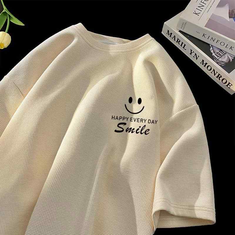 メンズ セットアップ 笑顔プリント Tシャツ 短パン 組み合わせ 涼感素材 夏服 学生...