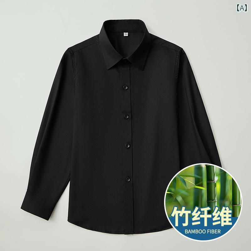 ・カテゴリ: 童衬衫・スタイル: 学院・ネックライン: 波浪领・袖丈: 長袖・柄: 純色・主な素材: ポリエステル67%・カラー展開: 黒、白色、浅藍、深灰、果緑・サイズ展開: 110cm、120cm、130cm、140cm、150cm、160cm、170cm、180cm