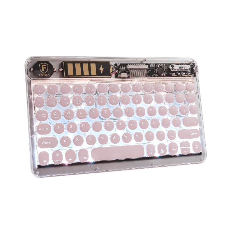 NAMOTUOFO bluetooth キーボード ipad ipad mini/ipad pro/ipad air/iphone/スマホ用 キーボード タブレット用キーボード バックライト付き かわいい透明キーボード 3台同時接続 英語配列 充電式 可