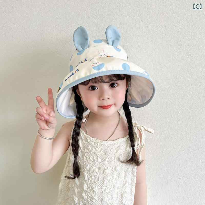 子供用 漁夫帽 女の子 男の子 夏 かわいい キャラクターデザイン ビッグブリム オ...