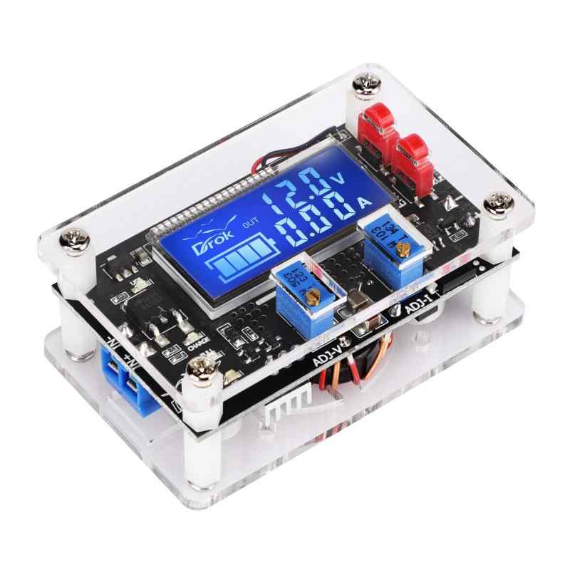 DROK 電圧レギュレーター 調整可能 12V 24V 電圧コンバーター 電源昇圧降圧変圧器ボードモジュール USBポートケース付き LCD表示 電圧電流