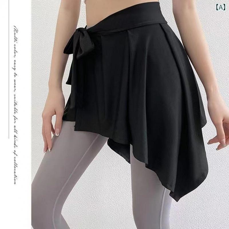emulandのロングスカート 女性用 遮臀 防走光 恥ずかしい防止 一体型 ハーフスカート 網球 テニス スカート レジャー 夏用 ランニング ジョギング ランニング スカート ヨガ フィットネス 運動 ポリエステル 吸湿速乾 軽量 通勤 普段使い 都市スタイル ブラ｜アングル2
