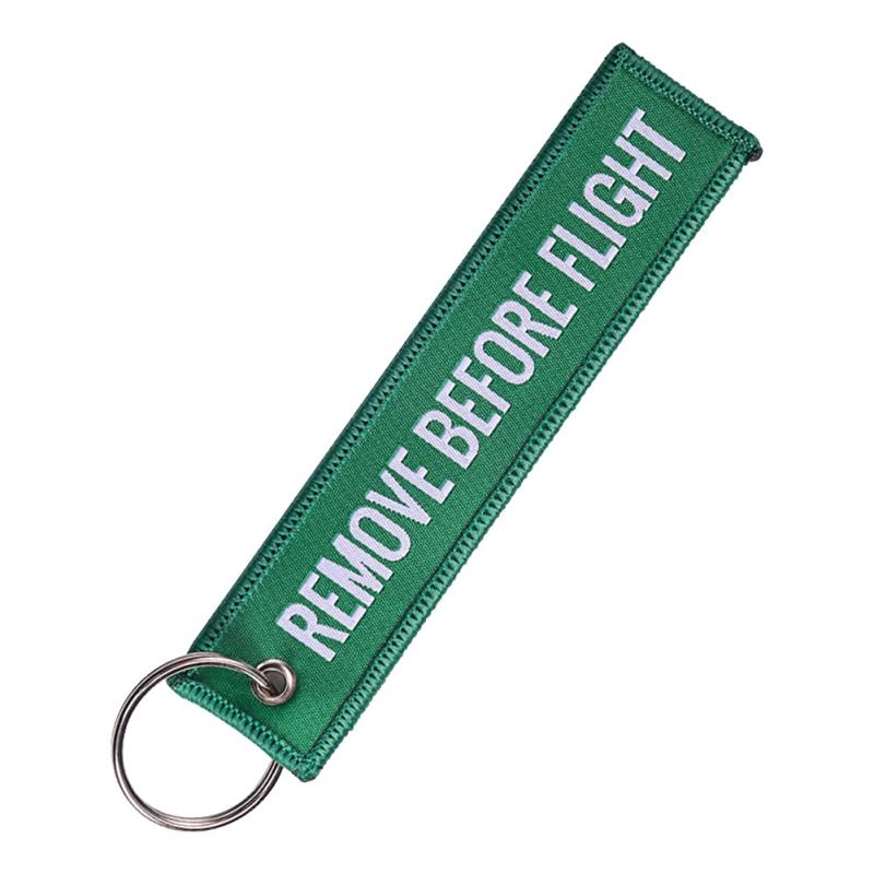 HiCollie キーチェーン タグ キーホルダー 自衛隊グッズ フラッグキーホルダー REMOVE BEFORE FLIGHT(刺繍タイプ)5枚セット