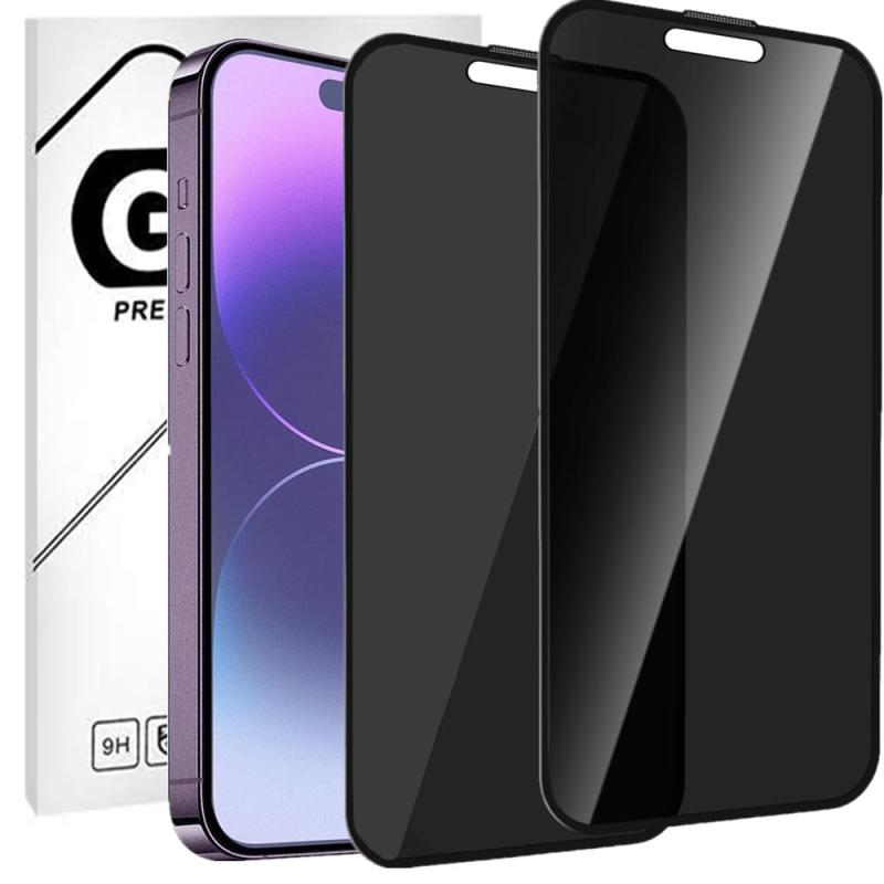 【2枚セット 360°覗き見防止】LXBESOS for iphone用 ガラスフィルム 上下左右 360°覗き見防止 い全方向 アイフォンフィルム プライバシー保護 画面保護 指紋防止 飛散防止 日本旭硝子製 気泡ゼロ