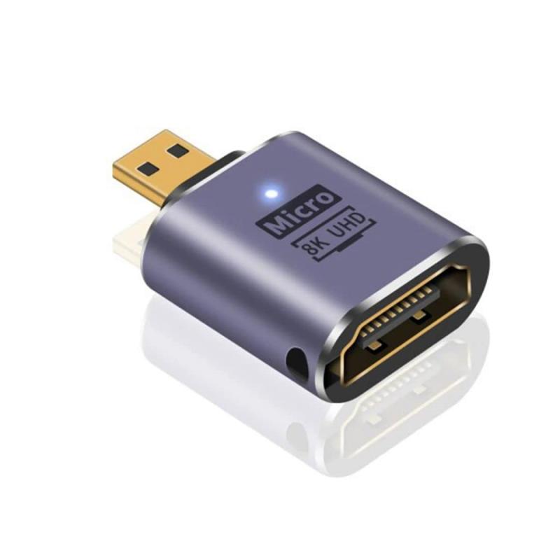 chenyang Micro HDMI 2.1 Converter Adapter,Micro HDMI Male to HDMI Female UHD Extension Converter Adapter Support 8K 60hz HDTV