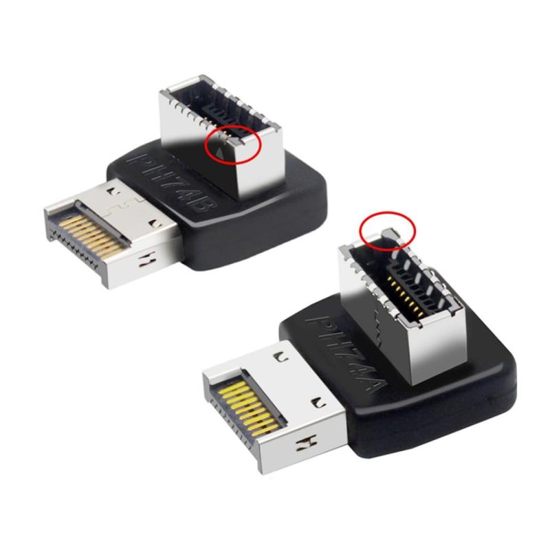 Xiwai 2pcs USB 3.1 Front Panel Header Male to Female Type-E Motherboard Extension Data Adapter