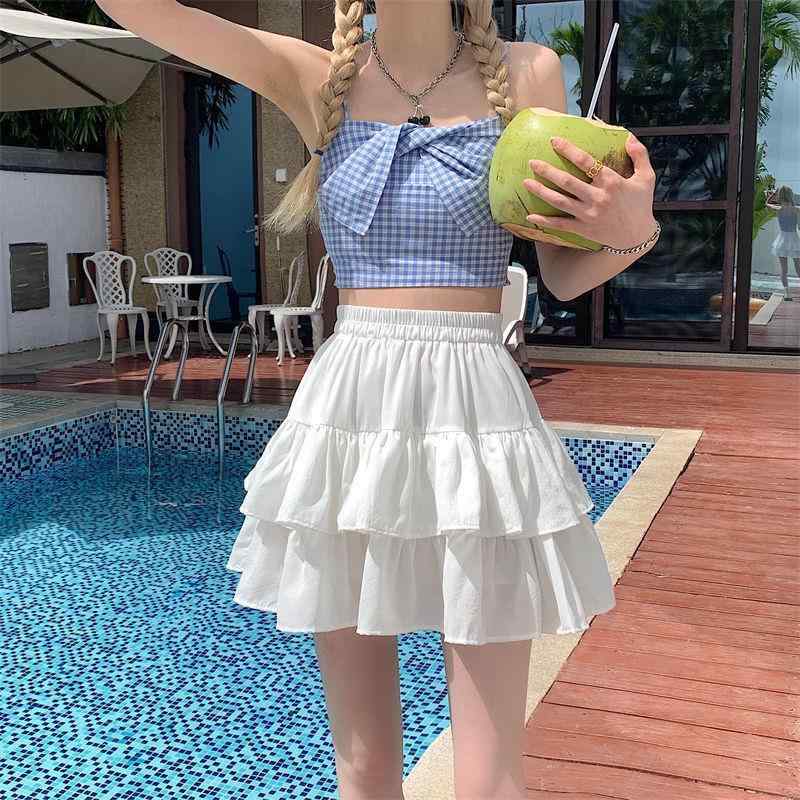 ["スカート レディース ハイウエスト ティアード ミニキュロット Aライン フリル プリーツ加工 春夏 かわいい カジュアルスタイル 普段使い デート 美脚効果 着痩せ 軽量 フレア感"]・柄: プリント・製法: フリル、プリーツ、無地・主な素材: ポリエステル・スカート型: ティアードスカート・スカート丈: ミニスカート・カラー展開: ホワイト、ブラック・サイズ展開: S, M, L, XL, 2XL・スタイル: 日韓カジュアル、カジュアル・スカートカテゴリ: スカート・伸縮性: なし・主素材成分比率: 30%以下