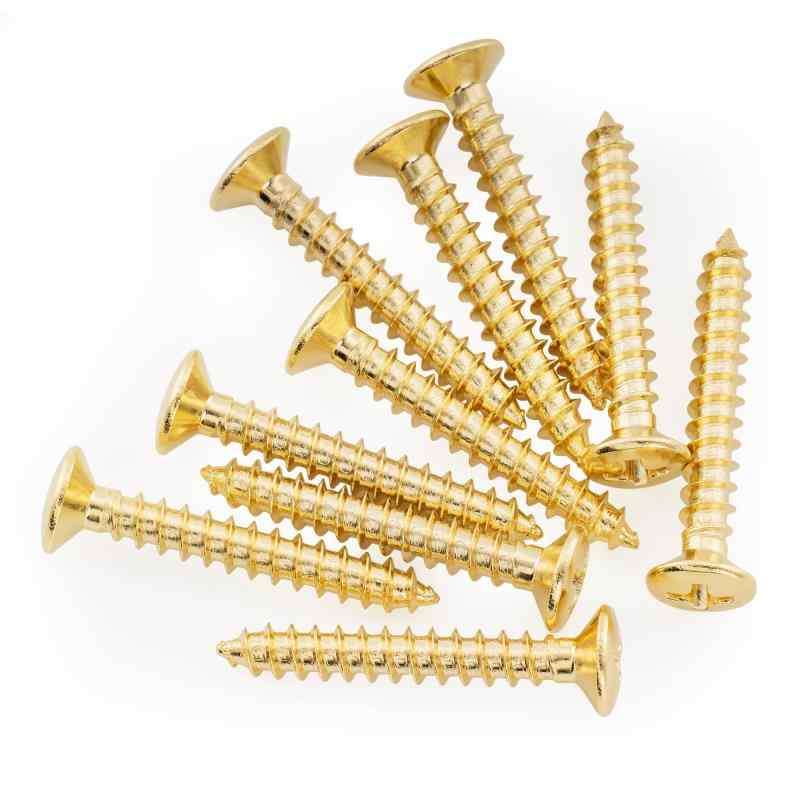 Musiclily Ultra 4x28mm ステンレス製 ストラップピン ビス 丸皿ネジ Epiエレキギター用 (10本セット)