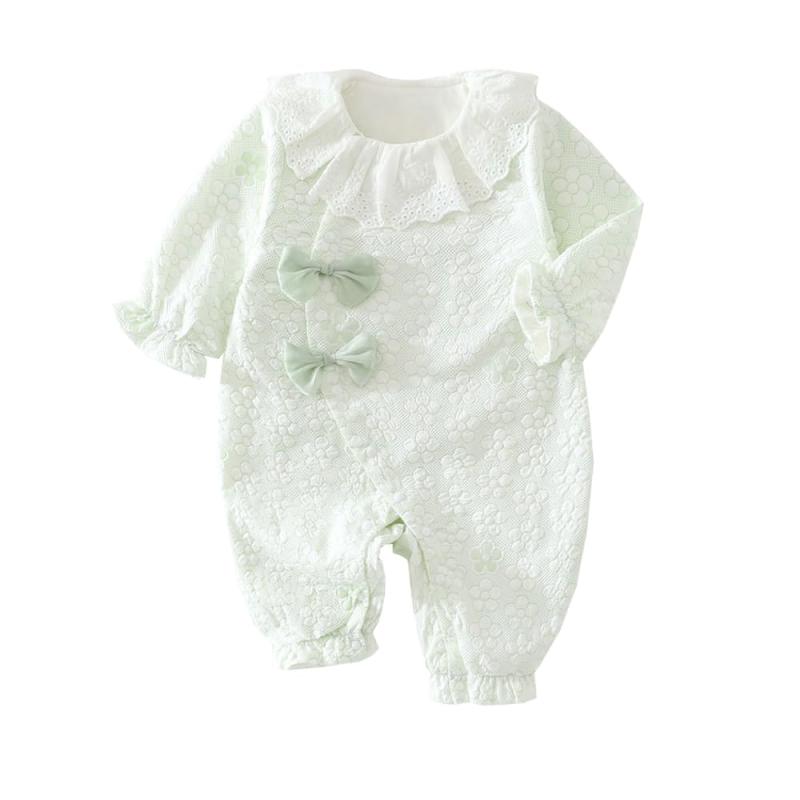 [Baby koi] ベビー服 長袖ロンパース女の子男の子春秋新生児カバーオール新生児パジャマ出産準備ジャカ—ド肌着無地ソフトな肌触りの100％綿の素材、弾力性に優れます、春秋の季節適用。程よい厚みで、部屋着としても大活躍。ジャカ—ドの生地、通気性に優れる。抱っこやハイハイでも、お腹が出る心配がなくて安心です。ご出産準備やお祝いのギフトにもぜひ