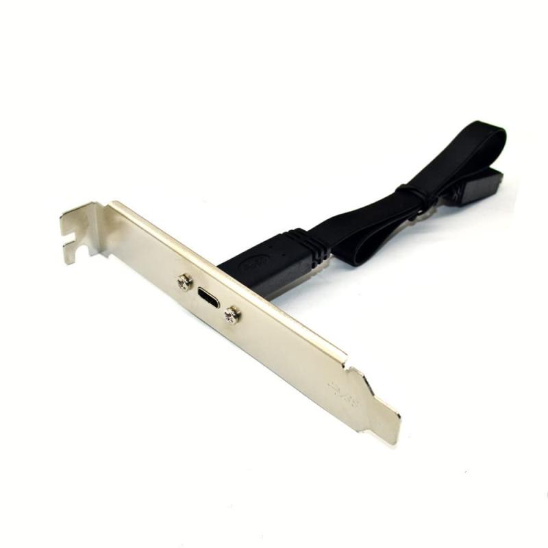 USB3.1バッフルケーブル TYPE-E to Type-C フロントショート 10Gフラットケーブル Cメス シャーシPCIビット KEY-A