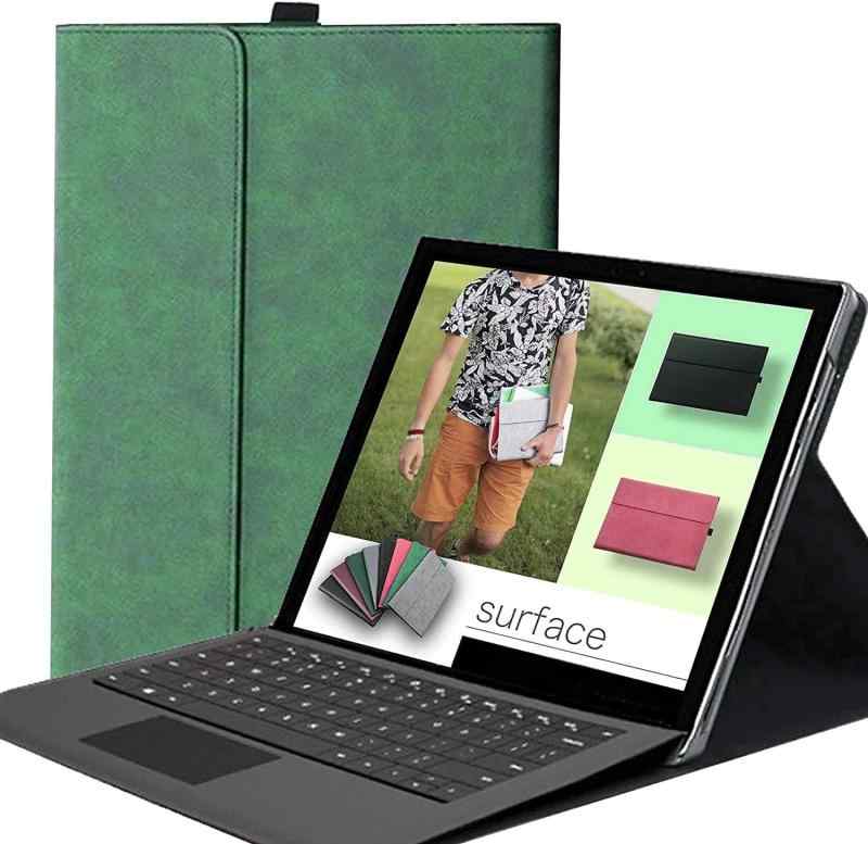 Surface Pro 12 (2025年モデル) ケース 手帳型 スタンド機能 耐衝撃 全面保護 ペン収納 軽量 薄型 キーボード 収納可能 サーフェス プロ 12 インチ 用カバー おしゃれ ビジネスシンプル かわいい【対応機種】:Surface Pro 12インチ (第12世代/2025年モデル) タブレット 専用スマートケース、カバー。【材料】 カバー外部は高級PUレザーと耐久性に優れたポリエステルを採用して、内側はマイクロファイバーで液晶画面を保護しながらきれいに保ちます。軽量で超薄型、持ち運びがとても便利です。 ﻿【超薄型＆ペンホルダー】薄くて軽いため、バックパックなどに入っても重く感じませんし、負担にならない重さです。タッチペンを収納できる。スマートにタッチペを持ち歩くことができます。通勤、通学、旅行などに最適【スタンド機能】滑り止めのスタンドデザインで、最適な角度で調整ができるので、自由に角度を調整できるフリーアングルにより視野性がアップ、映画鑑賞や読書など用途。【専用設計＆キーボード収納可】カバーの開閉もマグネット式のためスムーズにできます。正規品キーボードを付けたままでも収納可能なサーフェス専用レザーケース。