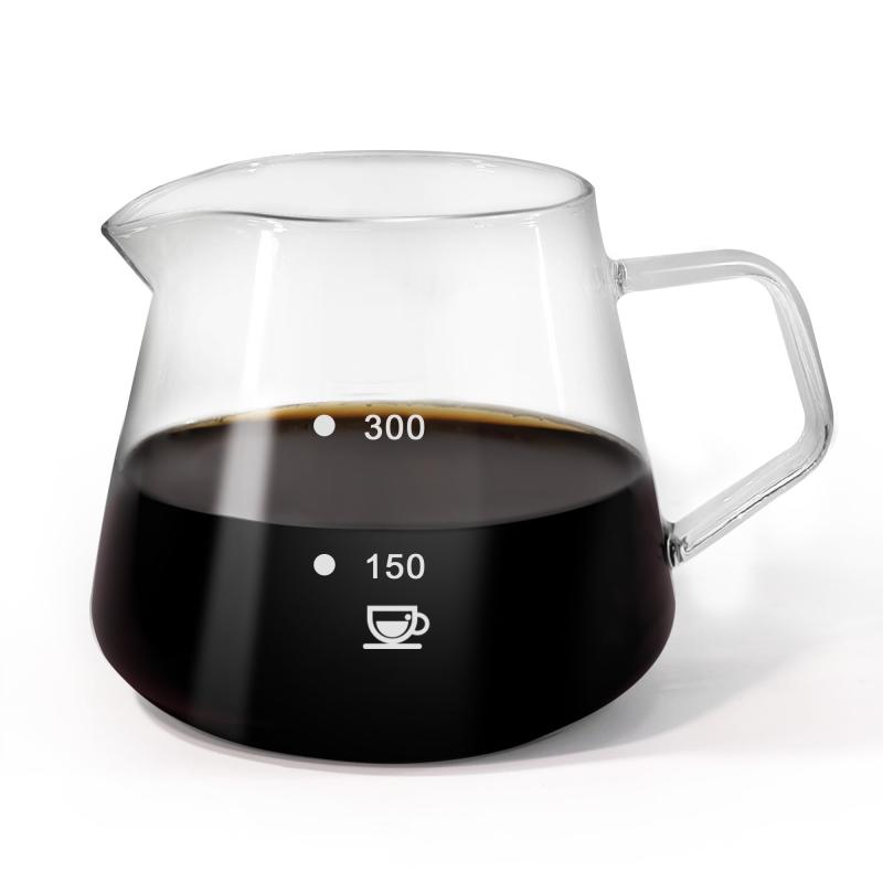 FGIUKC コーヒーサーバー 耐熱ガラス コーヒー ハンド ドリップ 器具 電子レンジ対応 目盛付き ハンドドリップコーヒーサーバー おしゃれ キャンプ アウトドア カフェ 喫茶店