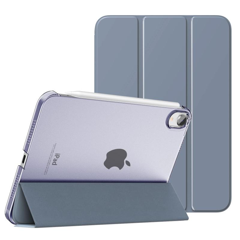 MoKo iPad mini 6 ケース iPad mini 第6世代 半透明 オートスリープ機能 Apple Pencil2のペアリング&充電に対応 三つ折りスタンド 高級PUレザー 裏地マイクロファイバー 軽量 薄型 傷防止 スマートケ