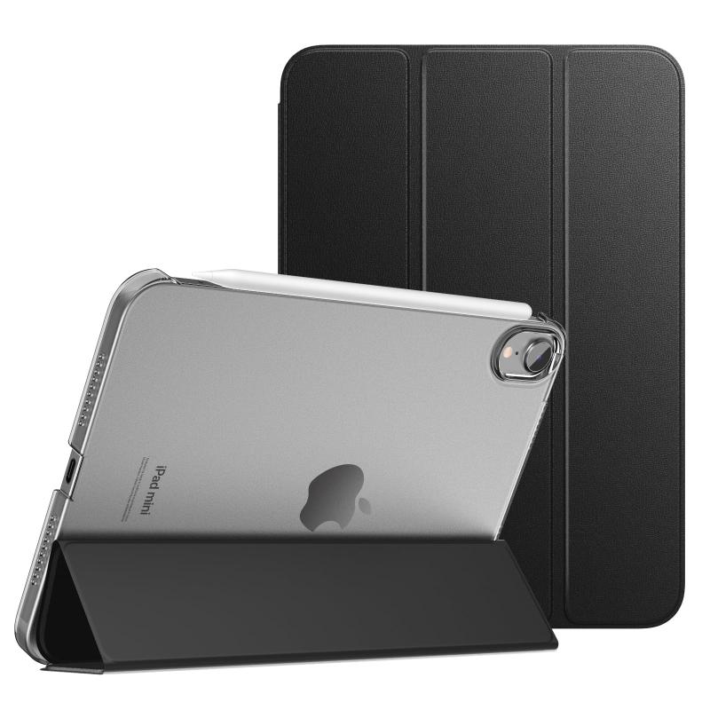 emulandのMoKo iPad mini 6 ケース iPad mini 第6世代 半透明 オートスリープ機能 Apple Pencil2のペアリング&充電に対応 三つ折りスタンド 高級PUレザー 裏地マイクロファイバー 軽量 薄型 傷防止 スマートケ｜アングル2