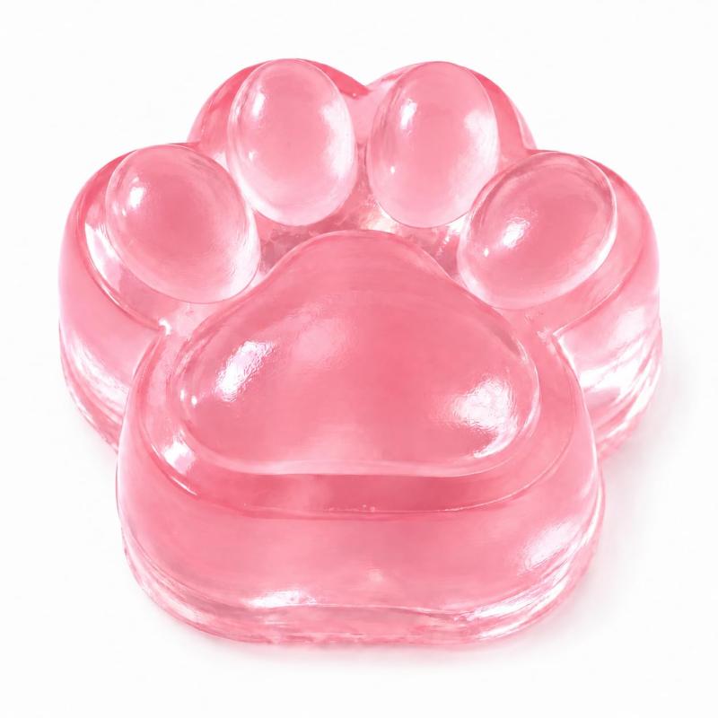 スクイーズ 猫の肉球 特大 230g 高反発 ぷにぷに 寒天ゼリー感 握るおもちゃ ストレス解消 減圧グッズ 水洗い可能 (クリアピンク) emuland-store-10865019 emuland サンプル画像2