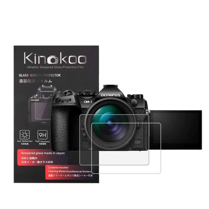 kinokoo 液晶保護フィルム OLYMPUSデジタルカメラ専用 硬度9H 高透過率 耐指紋 気泡無し 強化ガラス 厚さ0.25mm 2枚セット