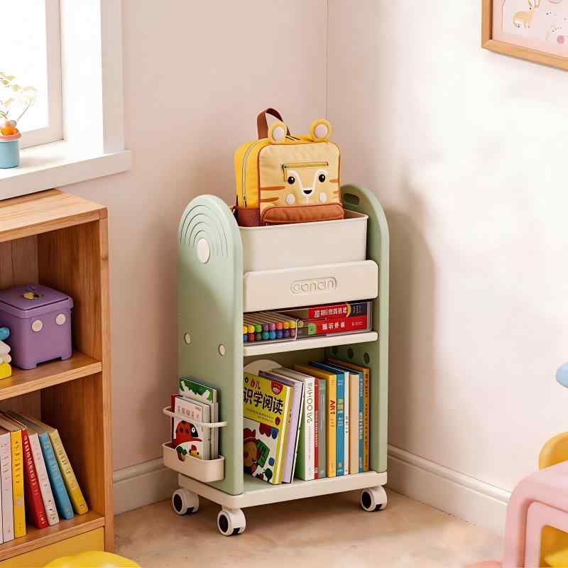 TidySpace ランドセルラック 収納ワゴン キャスター付き 本棚 子供用 5段 3段 幅42cm 奥行25cm 引き出し付 emuland-store-10750086 emuland パッケージ画像