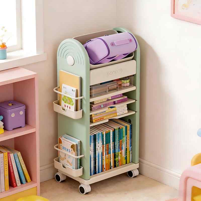 TidySpace ランドセルラック 収納ワゴン キャスター付き 本棚 子供用 5段 3段 幅42cm 奥行25cm 引き出し付 emuland-store-10750086 emuland サンプル画像2