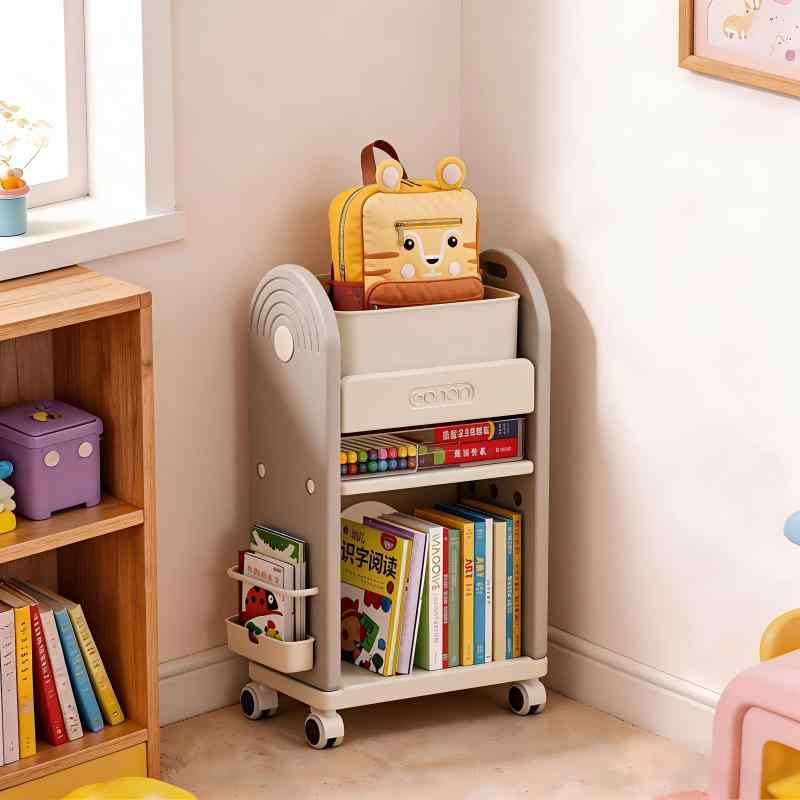 TidySpace ランドセルラック 収納ワゴン キャスター付き 本棚 子供用 5段 3段 幅42cm 奥行25cm 引き出し付 emuland-store-10750086 emuland サンプル画像3