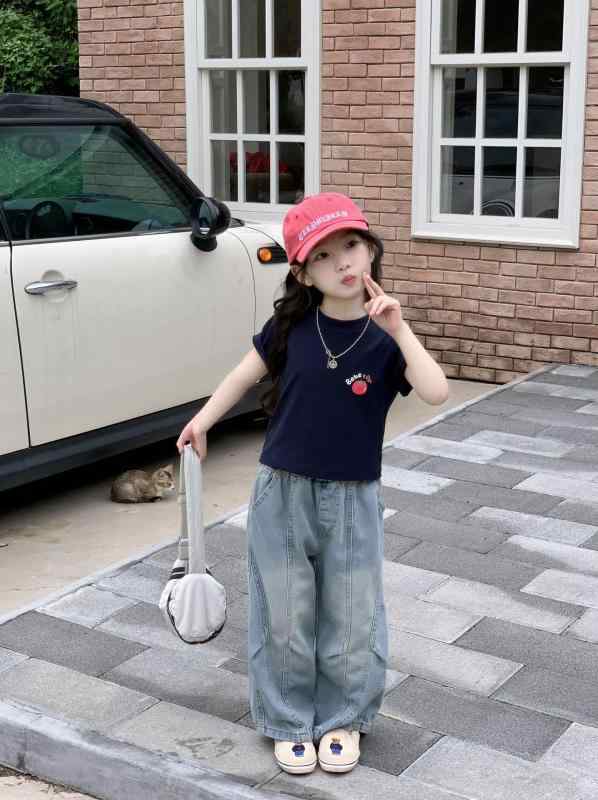 子供服 セットアップ 女の子 半袖 Tシャツ ワイドパンツ 2点セット キッズ ジュニア ガールズ トップス ボトムス カットソー ガウチョパンツ お出かけ 普段着 旅行 通学 韓国風 かわいい 春 夏