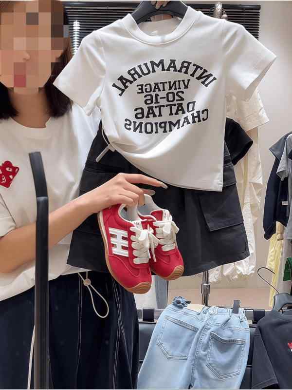 セットアップ 女の子 半袖 Tシャツ キュロット スカート 上下セット 綿 ワーク風 スポーツ 運動 カジュアル 通学 通園 お出かけ キッズ ジュニア ベビー服 子供服 10代 韓国風 かわいい 春 夏