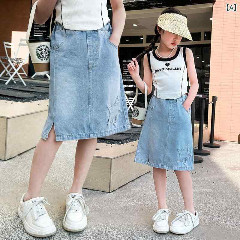 ・カテゴリ: 子供用スカート・スタイル: プリンセス・タイプ: スカート・生地名: デニム・安全基準: B類・主な素材: 綿62%・対象性別: 女の子・柄: 無地・生地加工: 柔軟処理・裏地素材: 綿51%-70%・カラー展開: ブルー五角星デニムスカート、ブルーレトロキュロットスカート・サイズ展開: 120cm、130cm、140cm、150cm、160cm、170cm