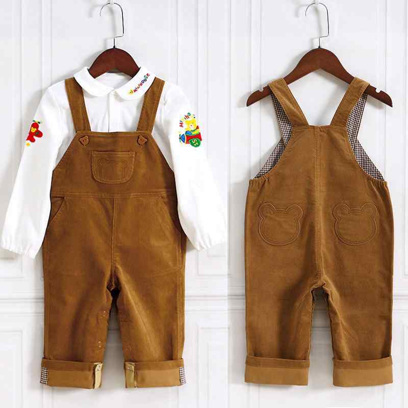 サロペット キッズ 男の子 女の子 コーデュロイ オーバーオール クマ キャラクター...