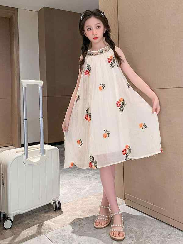 ・カテゴリ: 子供用ワンピース・スタイル: プリンセス・素材: ポリエステル85%・ネックライン: ホルターネック・スカートのデザイン: Aラインスカート・柄: 花柄・カラー展開: アイボリー（花柄）・サイズ展開: 100cm、110cm、120cm、130cm、140cm、150cm、160cm、170cm
