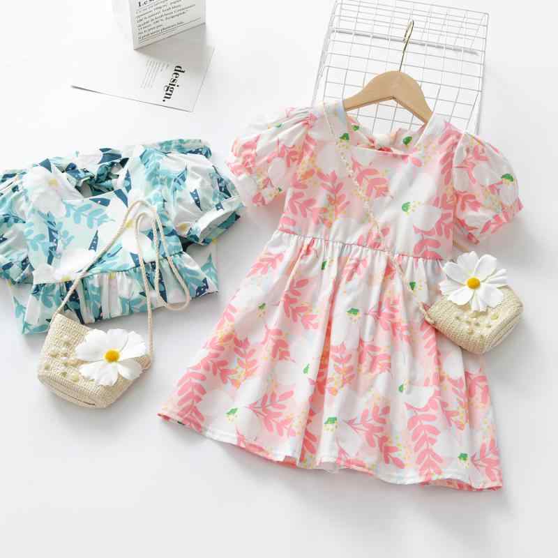 ワンピース キッズ 女の子 半袖 プレスチューム プリンセスドレス 花柄 子供服 ベビー服 夏 お出かけ 通園 かわいい おしゃれ 涼しい