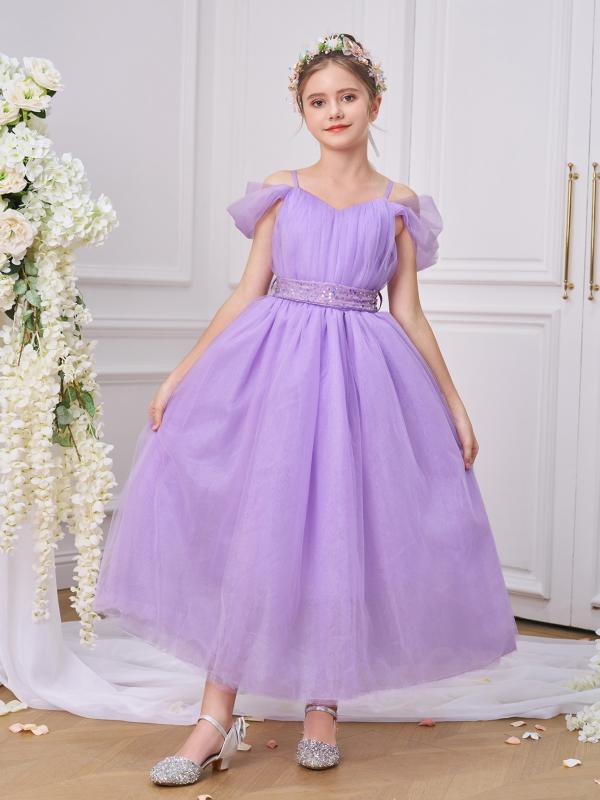 ・カテゴリ: 子供用ドレス・対象: ガールズ・デザイン: リボン、プリンセス、チュール・スタイル: 欧米風・生地加工: 酵素洗い・表地素材: ポリエステル65%、綿35%・裏地素材: 綿100%・安全基準: B類・カラー展開: ライトパープル・サイズ展開: 130cm、140cm、150cm、160cm、170cm