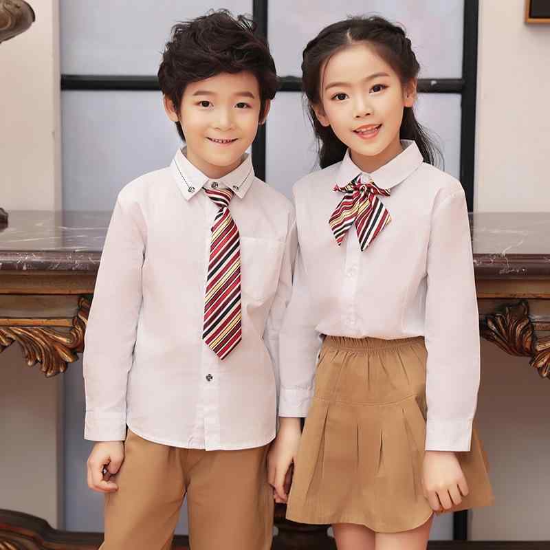 ・カテゴリ: 子供用セットアップ・対象性別: 男女共用・スタイル: ブリティッシュスタイル・セット内容: パンツセット、複数点セット、服・対象年齢: 中大型児童（8歳以上、140cm以上）・袖丈: 長袖・フード: フードなし・パンツ丈: 長ズボン・生地加工: UVカット、柔軟加工・厚み: 薄手・柄: チェック、無地・デザイン要素: セットアップ、田園風、可愛い、ブリティッシュ・主な素材: 綿95%・安全基準: B類・カラー展開: 男児ロイヤルブルーパンツ3点セット、女児カーキスカート3点セット、男児カーキパンツ3点セット、女児チェックスカート3点セット、男児シャツ、女児シャツ、男児ロイヤルブルーパンツ、女児カーキスカート、男児カーキパンツ・サイズ展開: 100cm、110cm、120cm、130cm、140cm、150cm、160cm、170cm、180cm