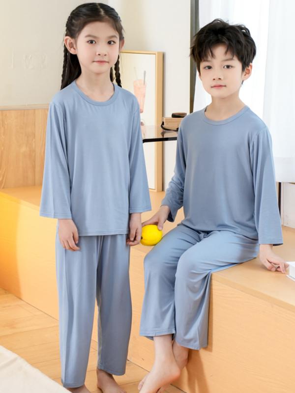パジャマ キッズ 男の子 女の子 接触冷感 レーヨン 薄手 九分袖 ルームウェア 上下セット 子供 部屋着 寝巻き 涼しい 吸汗 速乾 快適 エアコン対策 春 夏 10代