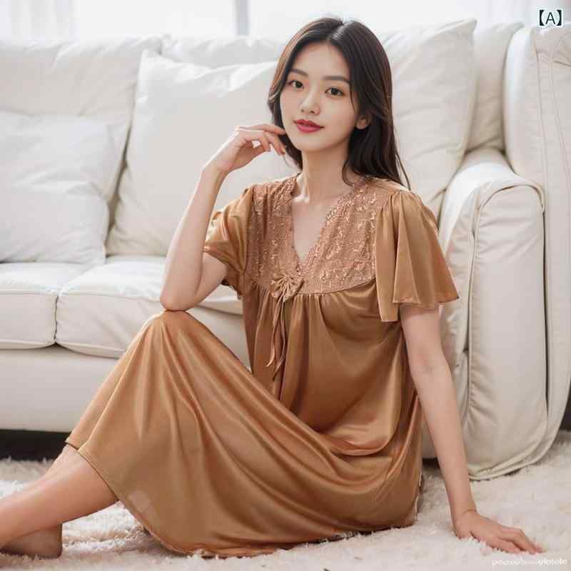 カップ 一体 式 胸 パッドに 太った パジャマ 夏の 太った mm セクシーな 氷 糸 寝 スカート 夏の ファッション 女性