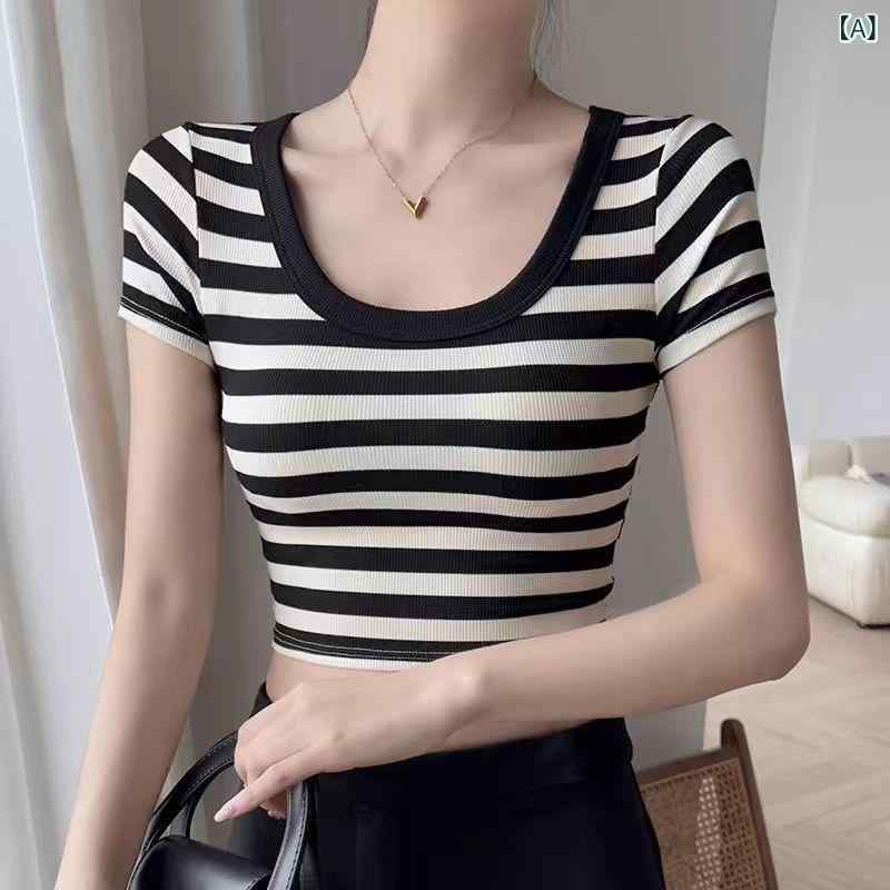 生地名: スパンデックス主な生地構成: スパンデックス主な生地構成 2: ポリエステル（ポリエステル繊維）パターン: ストライプ/チェック柄スタイル: プルオーバー,通勤スタイル袖丈: 半袖職人技: 印刷バージョン: スリムフィット服の長さ: ショートスタイル（40cm<長さ≤50cm）襟のタイプ: ラウンドネックスリーブタイプ: レギュラースリーブ人気の要素: コントラストカラー発売年・発売時期: 2025年夏色: ストライプNo.5サイズ: S,M,L,XLスタイルタイプ: 気質の通勤主な生地成分の含有量: 30%未満国境を越えた供給かどうか: いいえ製品カテゴリー: Tシャツ主な生地成分2の含有量: 90% (含む) ～ 95% (含まない)