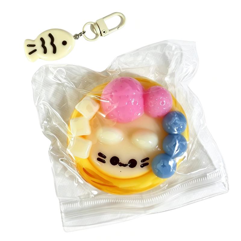 【2026最新】猫 スクイーズ もちもち 癒し グッズ ストレス解消 ぷにぷに 柔らかい シリコン キーホルダー付き 可愛い 動物 握る おもちゃ 持ち運び便利 プレゼント 大人 emuland-store-10875835 emuland サンプル画像2