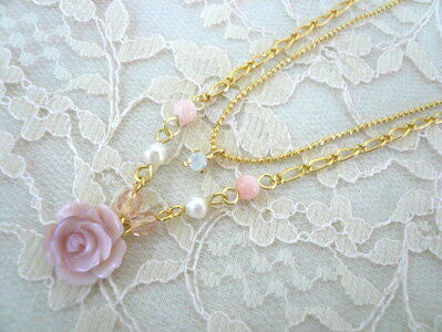 楽天市場】ピンクローズネックレスの通販