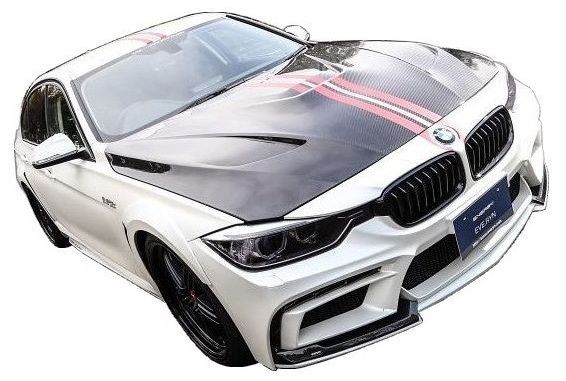 【M's】BMW 3シリーズ F30（2012.1-）エアロ 4点 カーボン セット ／ ENERGY MOTOR SPORT ／／ フロント バンパー ／ サイド スポイラー ／ リア バンパー キット ／ トランクスポイラー ／ EVO 90.3 ボディ キット カーボンエディション FRP＋CARBON
