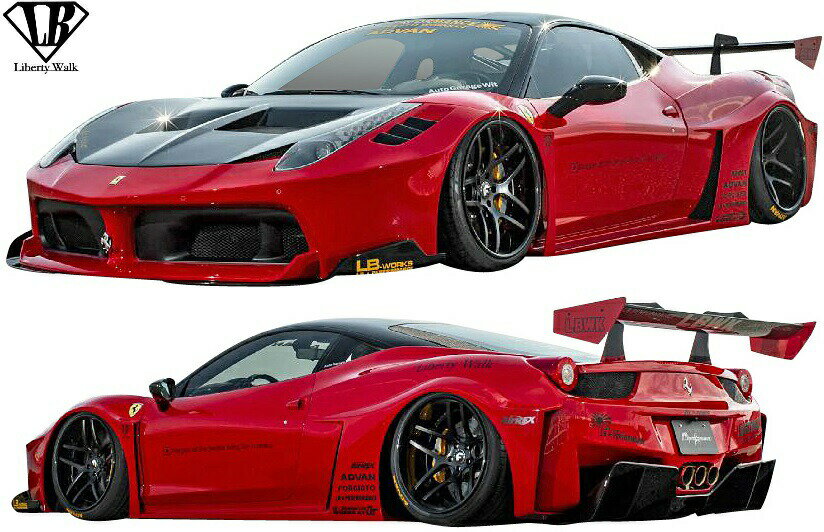 【M's】フェラーリ 458 (2009y-2015y) LB-Silhouette WORKS シルエットGT コンプリートボディキット 7..