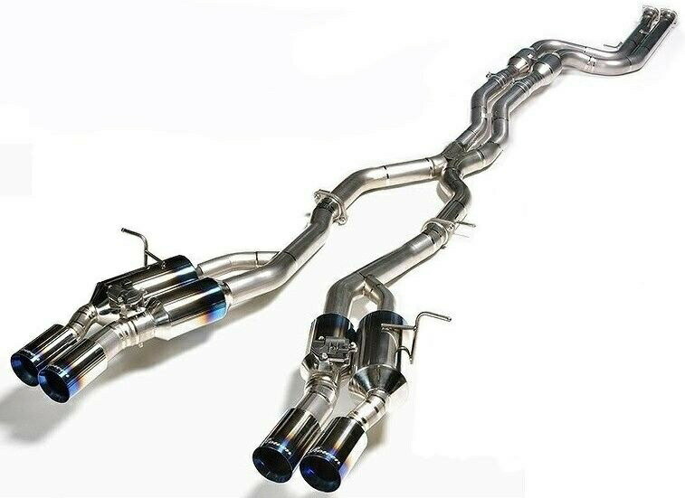 【M's】 BMW M4 クーペ F82 可変バルブ付 チタン マフラー（触媒あり）／ROWEN／ロエン／／CBA-3C30 M4 COUPE／WORLD PLATINUM PREMIUM01TR『HEAT BLUE TITAN』EXHAUST SYSTEM 1B003Z02