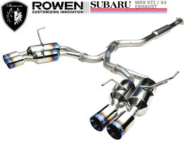 【M's】SUBARUWRXSTI両側4本出しフルチタンマフラー事前認証取得/ROWEN/ロエン//PREMIUM01TRHEATBLUETITANEXHAUST/スバルCBA-VAB/1S006Z02TR左右デュアルツイン真円テールエキゾースト