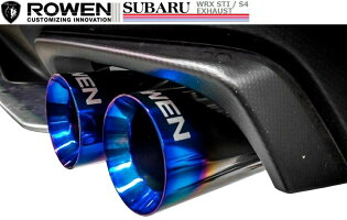 【M's】SUBARUWRXSTI両側4本出しフルチタンマフラー事前認証取得/ROWEN/ロエン//PREMIUM01TRHEATBLUETITANEXHAUST/スバルCBA-VAB/1S006Z02TR左右デュアルツイン真円テールエキゾースト