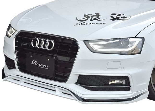 【M's】 アウディ A4 アバント S-Line ／ S4 Avant フロント スポイラー ROWEN ／ ロエン ロウェン エアロ ／／ F リップ ハーフ ／ audi 8K 後期 フェイスリフト MC 後 ／ 1A010A00