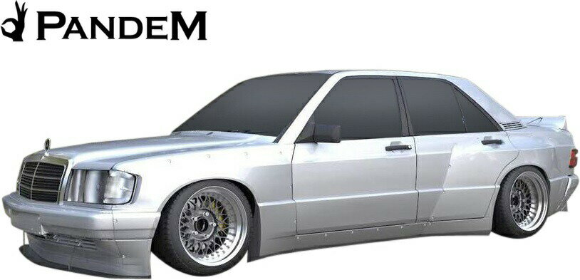 Rakuten - 【M's】W201 ベンツ 190E (1985y-1993y) PANDEM フロントリップ＋フロントスプリッター 2点セット／／パンデム FRP製 エアロ カスタム メルセデスベンツ BENZ ロケットバニー ロケバニ