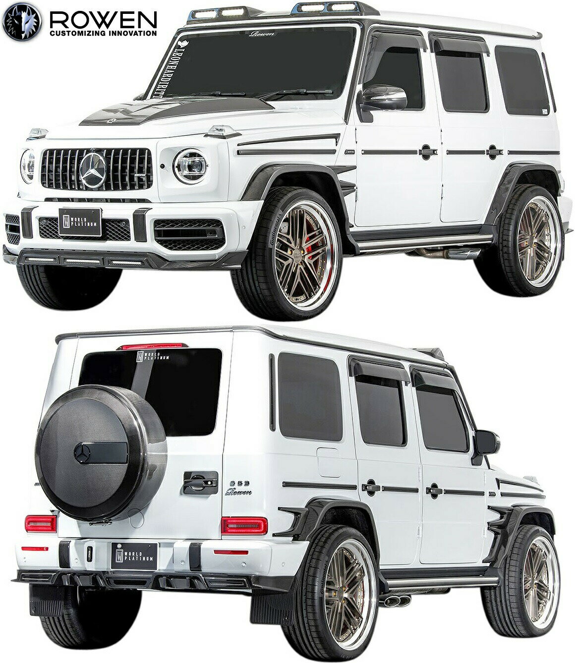 【M’s】 W463A G63 AMG Gクラス (2018.6-) ROWEN フルエアロ 3点 ロェン ロウェン エアロ パーツ セット フルキット エアロキット カスタム 外装 部品 改造 社外 ローウェン ローエン 狼炎 新型 現行型 ベンツ ゲレンデ G63AMG ドライカーボン 1C003A02 1C003J00 1C003P02