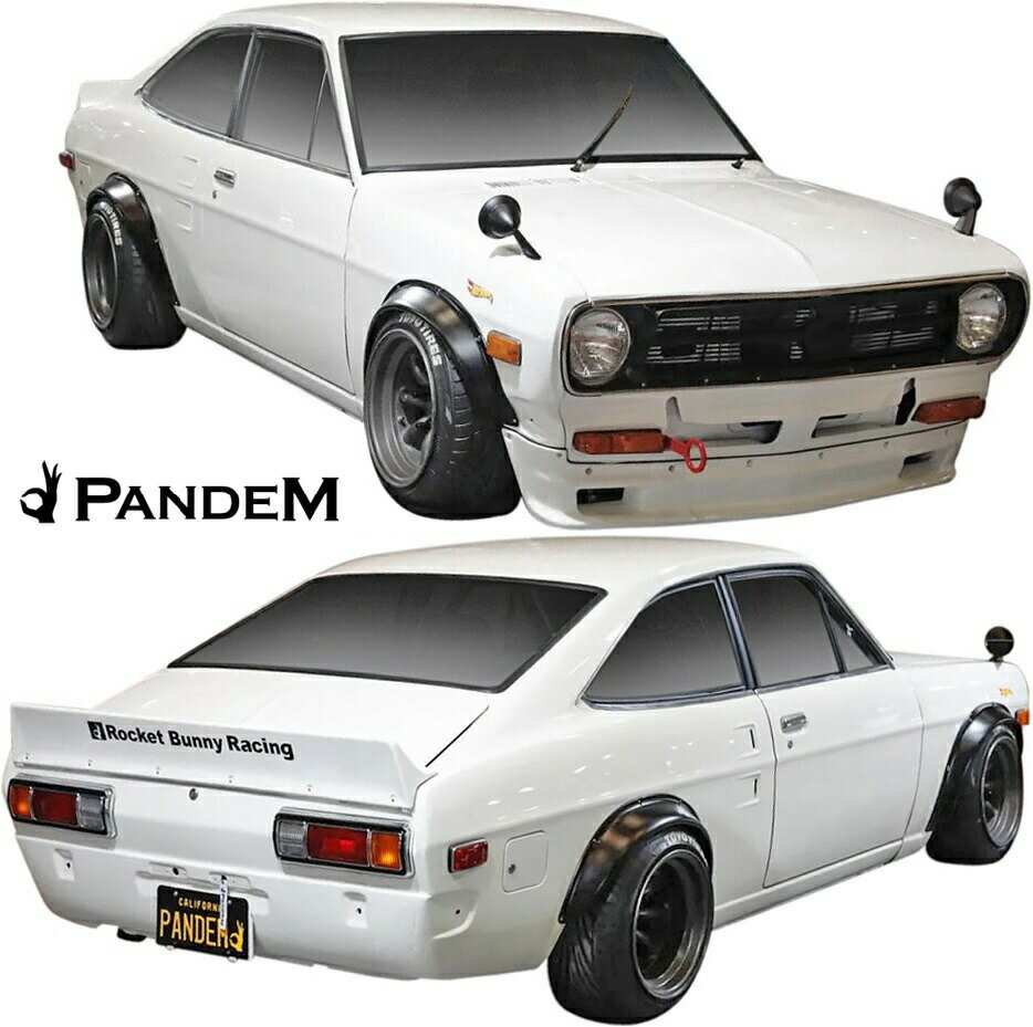 【M's】 NISSAN Datsun B110 サニー クーペ (1970y-1973y) PANDEM パンデム フルキット 4点 ／／ FRP エアロ パーツ セット フルエアロ エアロキット カスタム 改造 社外品 外装 部品 ニッサン 日産 ダットサン Sunny Coupe 旧車 旧型 旧モデル ロケットバニー ロケバニ