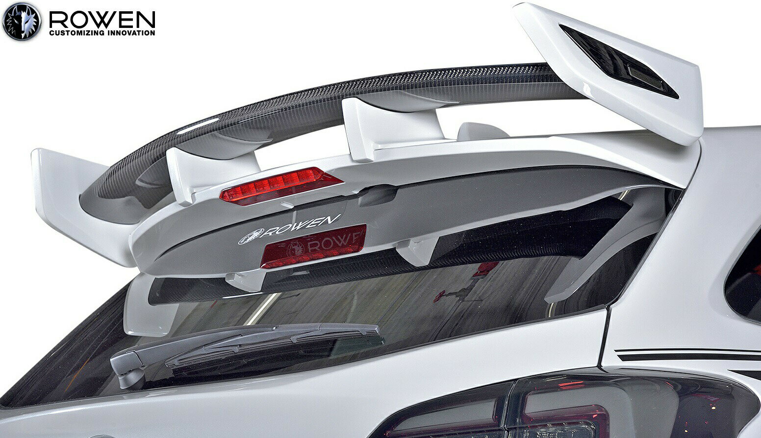 【M's】 スバル レヴォーグ D-E型 後期 VM4 / VMG (2017.8-2020) ROWEN SPORT リヤウイング Ver.2 ／／ FRP+ WetCarbon ロエン ロウェン ローウェン ローエン 狼炎 トミーカイラ エアロ パーツ 外装 LEVORG レボーグ リアウイング ルーフスポイラー ルーフウイング 1S009R10