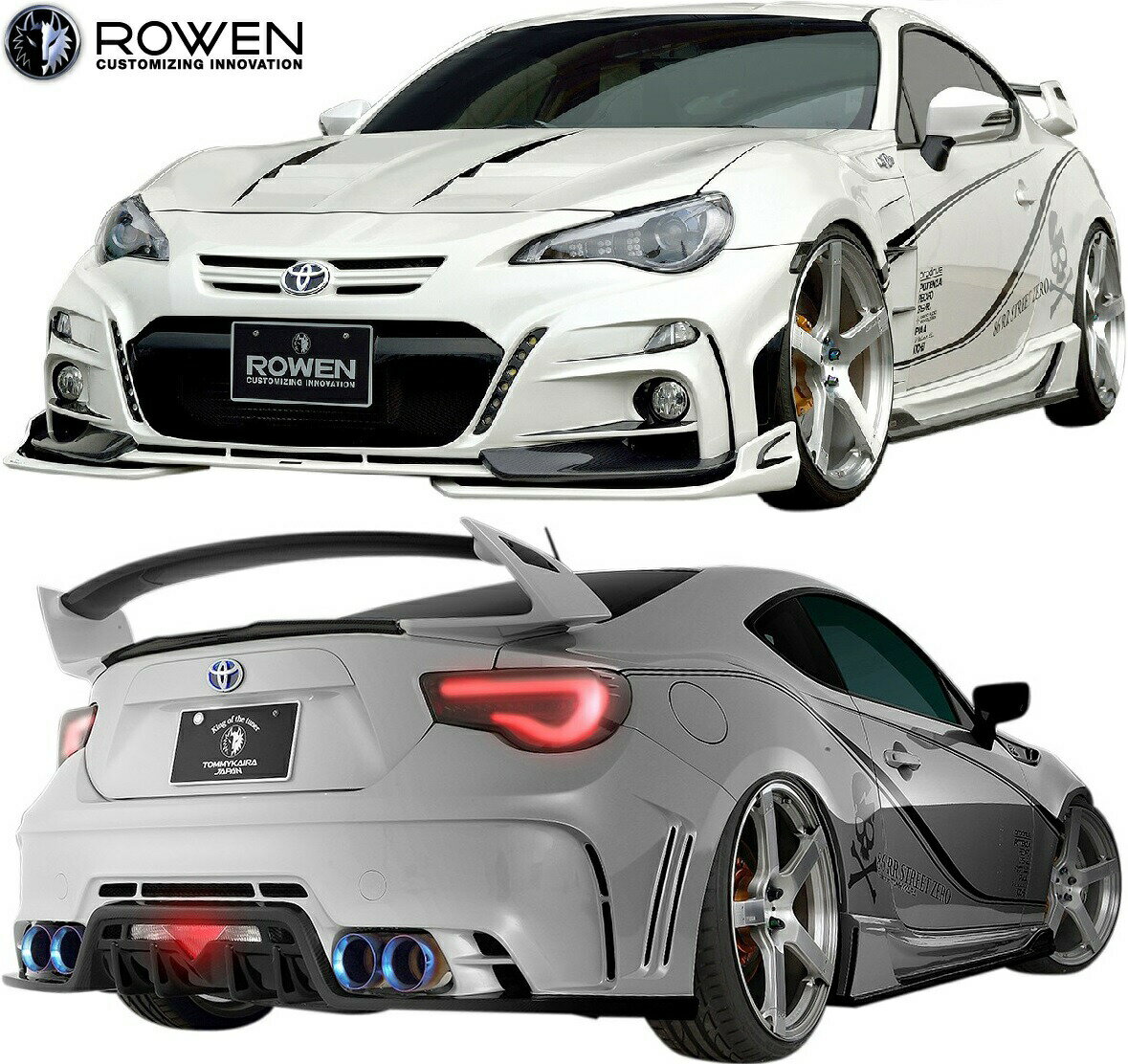  トヨタ 86 ZN6 前期 (2012.4-2016.07) ROWEN 86 STREET ZERO バンパータイプ フルエアロ 4点 ロェン ロウェン エアロ パーツ セット フルキット カスタム 外装 部品 改造 社外 狼炎 トミーカイラ ローウェン ローエン ハチロク 1T009A10 1T009J00 1T009P10 1T009P30