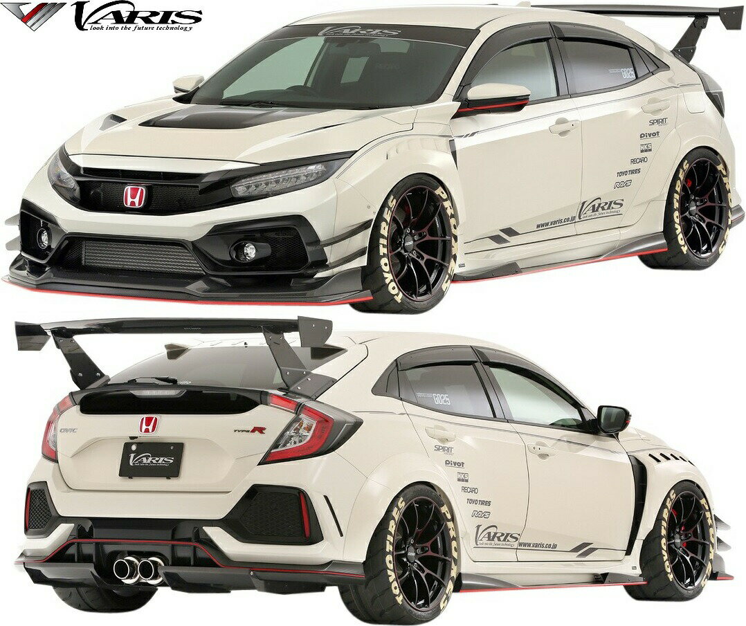 【M’s】 ホンダ FK8 シビック タイプR (2015y-2021y) VARIS ワイドボディ フルキット 6点 バリス ヴァリス エアロ パーツ セット フルエアロ エアロキット カスタム 外装 部品 改造 社外 正規 レース サーキット ドリフト 競技 HONDA CIVIC TYPE-R WIDE BODY VAHO-030