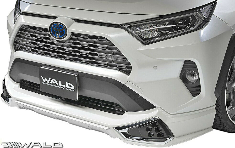 楽天エムズパーツshop　楽天市場店【M's】 トヨタ RAV4 G/X 前期 （ R1.4- ） WALD SPORTS LINE フロントスポイラー ／／ ABS 未塗装 ヴァルド バルド エアロ パーツ 外装 改造 カスタム TOYOTA ラヴ4 ラブ4 ラヴフォー ラブフォー 新型 現行型 現行モデル リップスポイラー フロントアンダースポイラー